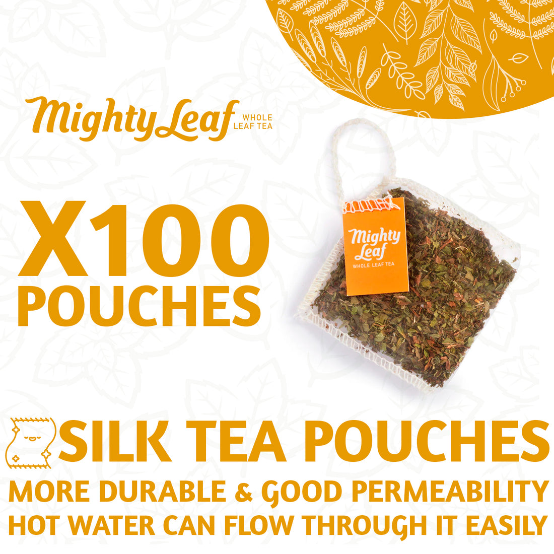 Mighty Leaf Organic Mint Melange X 100 Tea Pouches