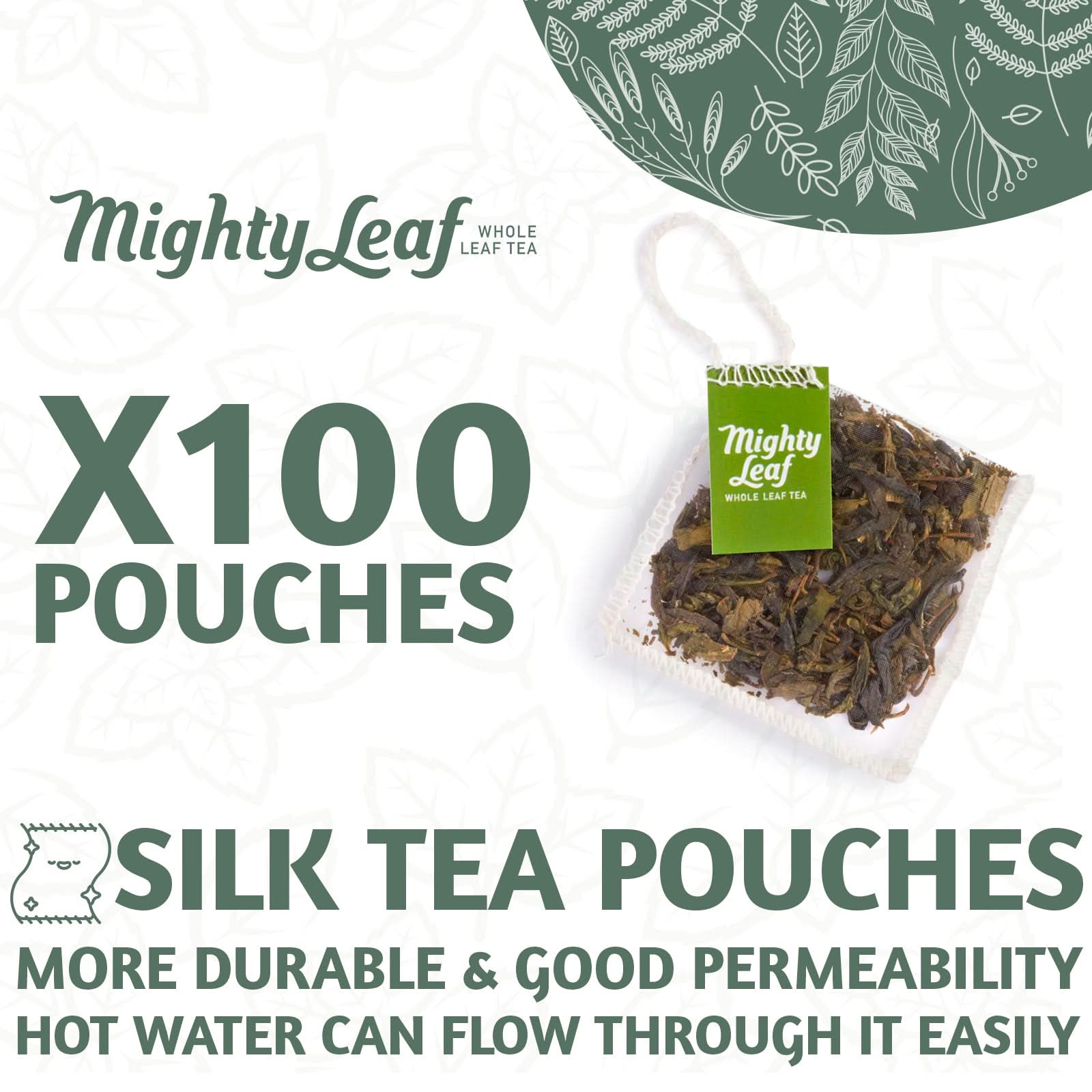 Mighty Leaf Tea Organic Green Dragon - 100 Pouches | Pure Green Tea