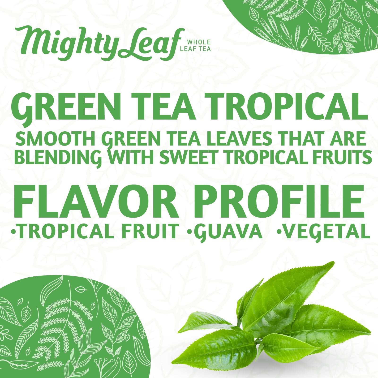 Mighty Leaf Green Tea Tropical - 1 LB Bag | Smooth & Fruity Green Tea