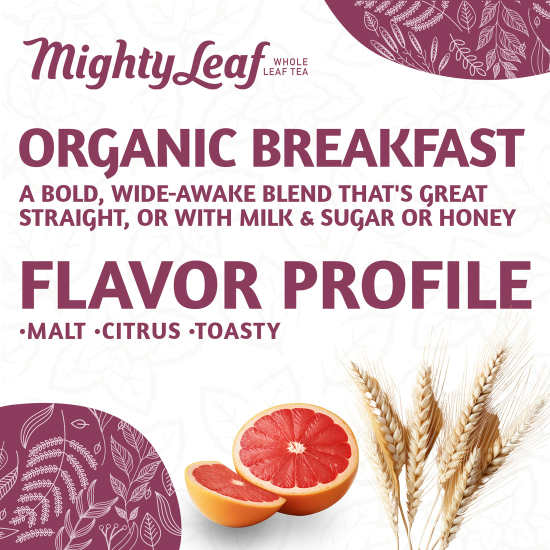 Mighty Leaf Organic Breakfast Tea, Loose Leaf 1 Lb