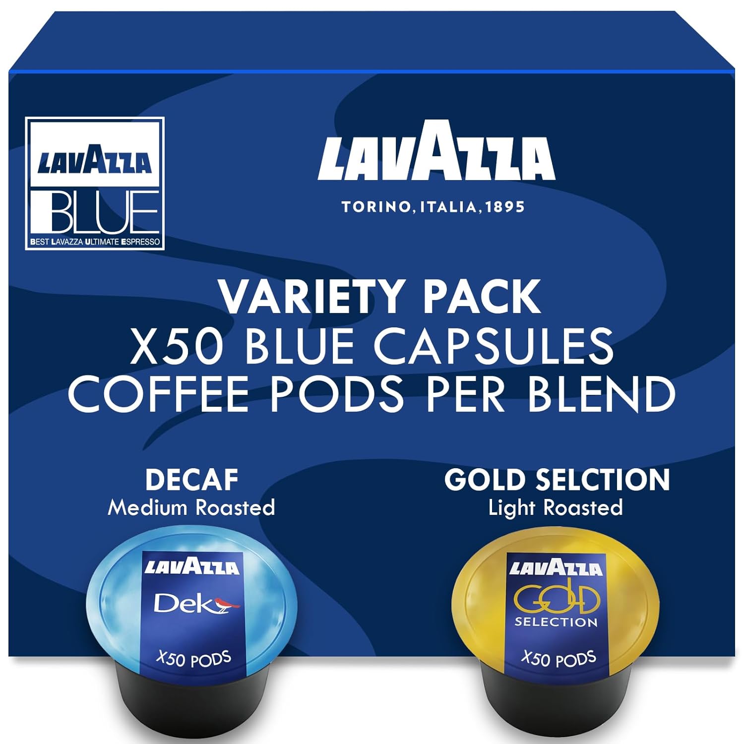 Lavazza Blue 100 Capsules, Gold Selection & Decaf, 50 Capsules Each
