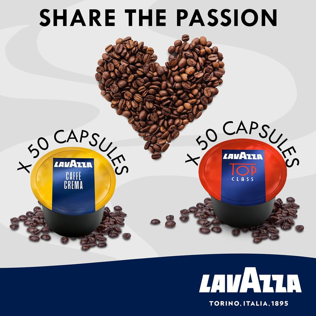 Lavazza Blue 100 Capsules, Top Class & Caffe Crema, 50 Capsules Each