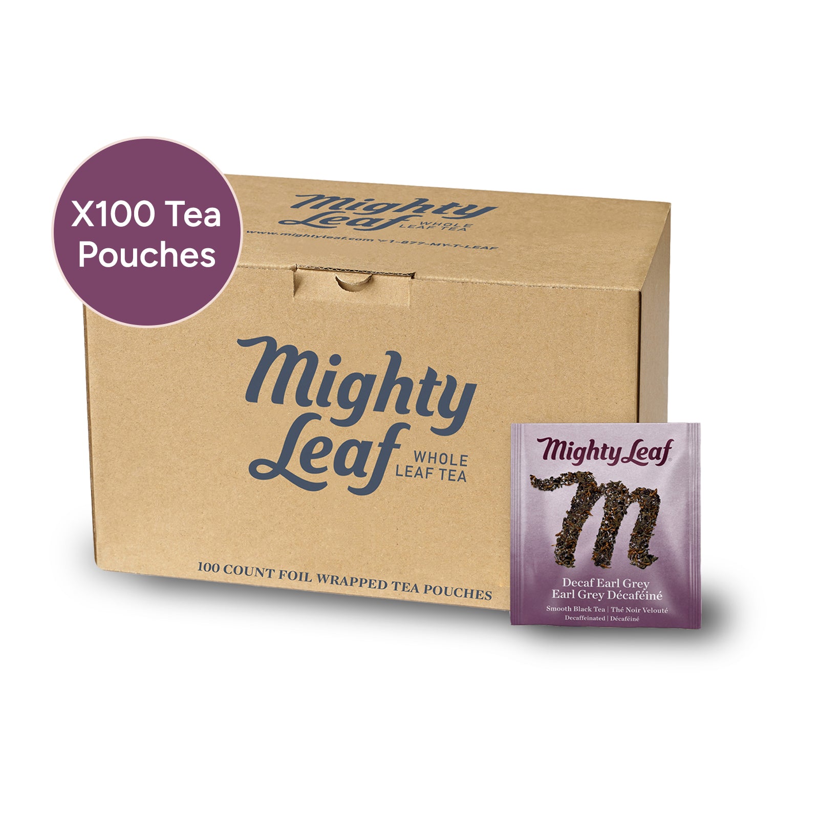 Mighty Leaf Tea Earl Grey Decaf  X 100 Tea Pouches