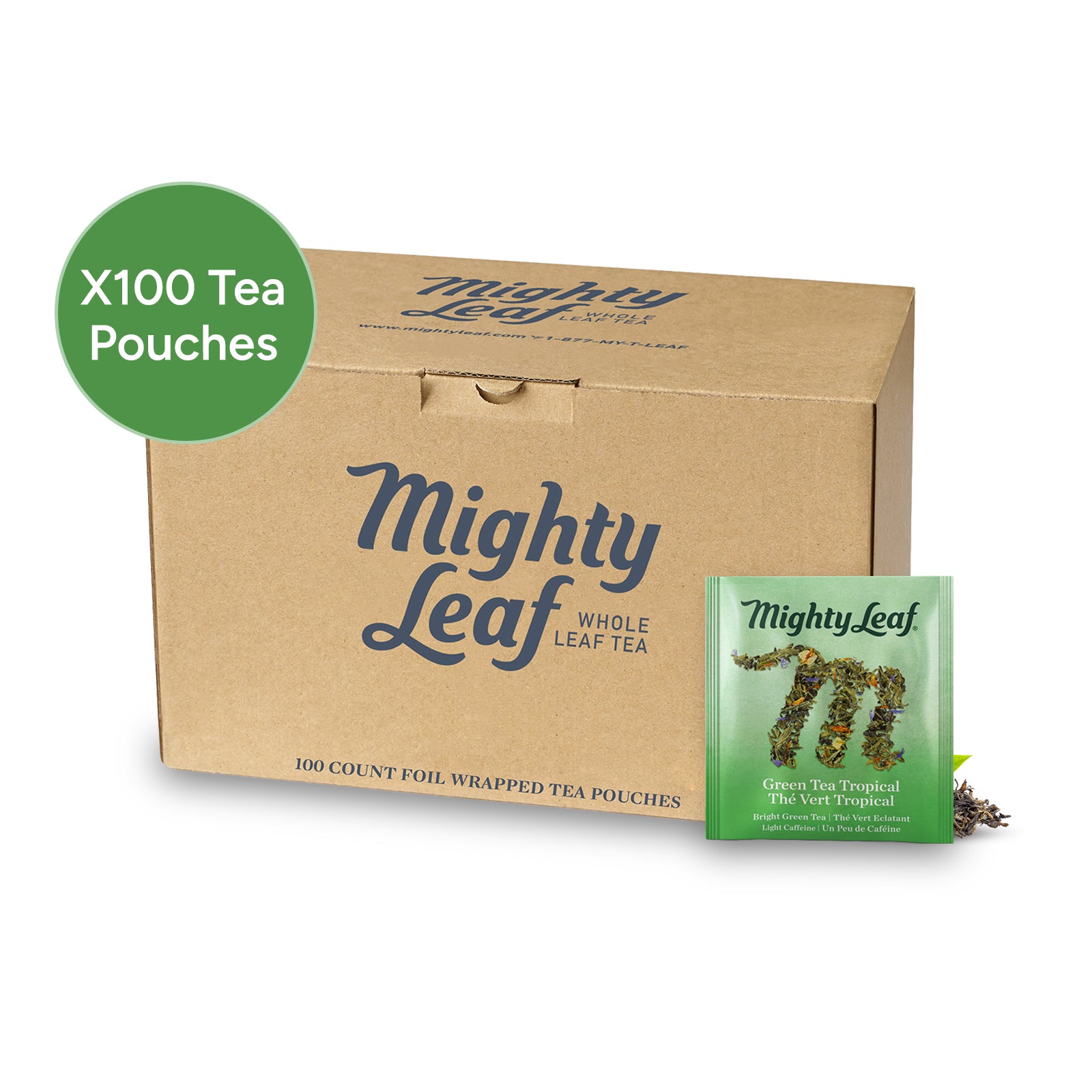 Mighty Leaf Green Tea Tropical X 100 Tea Pouches