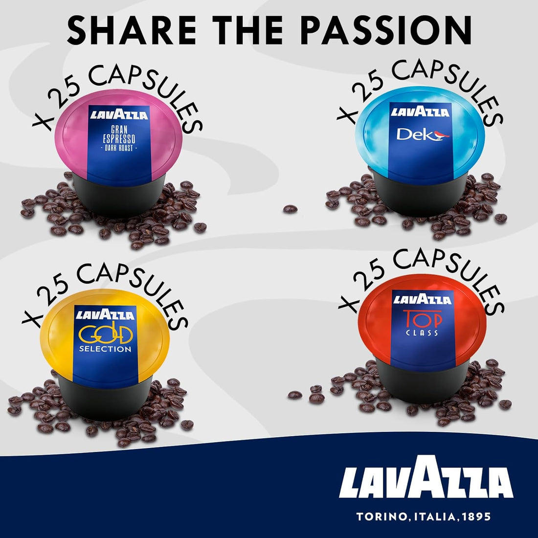 Lavazza Blue Variety, 100 Capsules, 4 Flavours, 25 Capsules Each