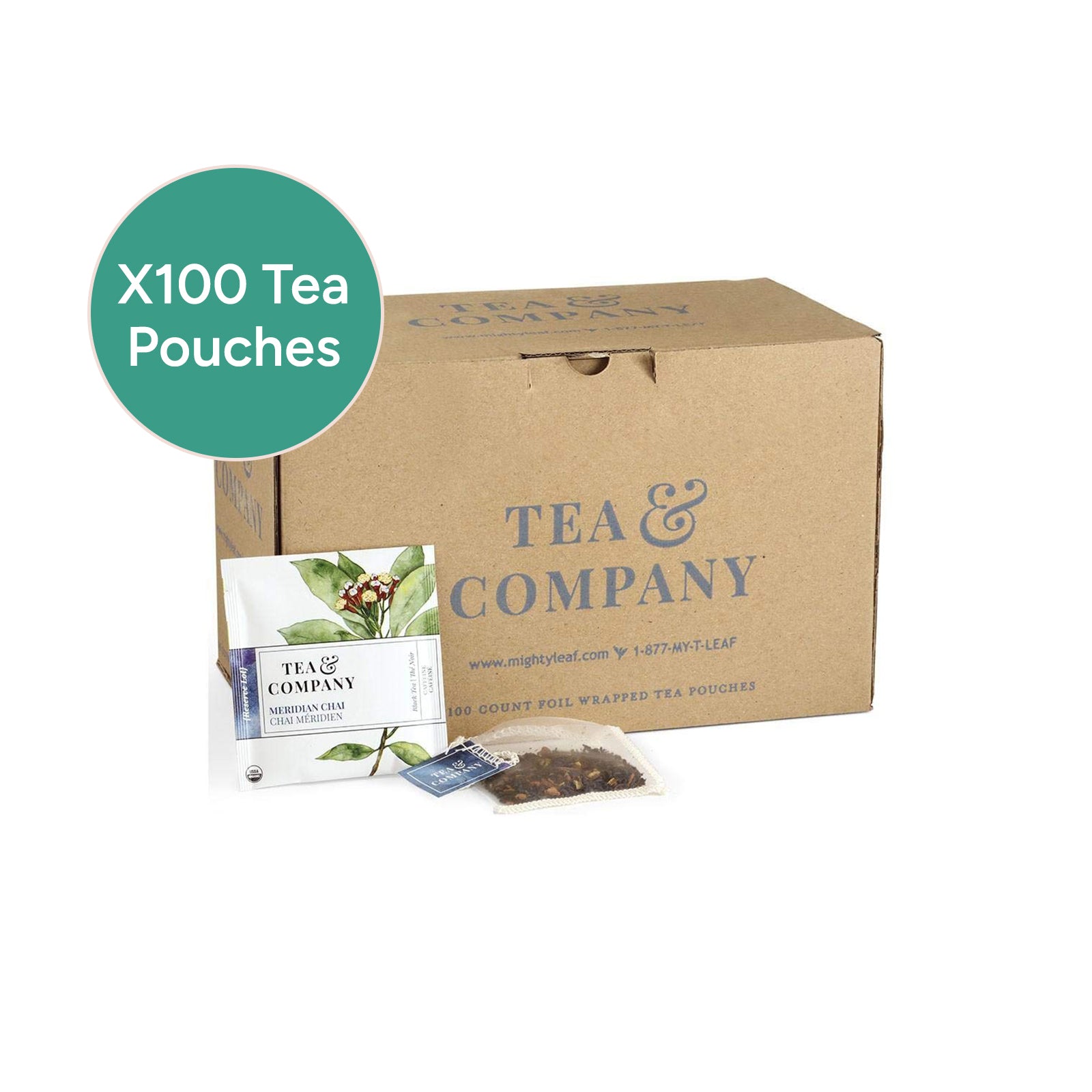 Mighty Leaf -Tea & Company Organic Meridian Chai X 100 Tea Pouches