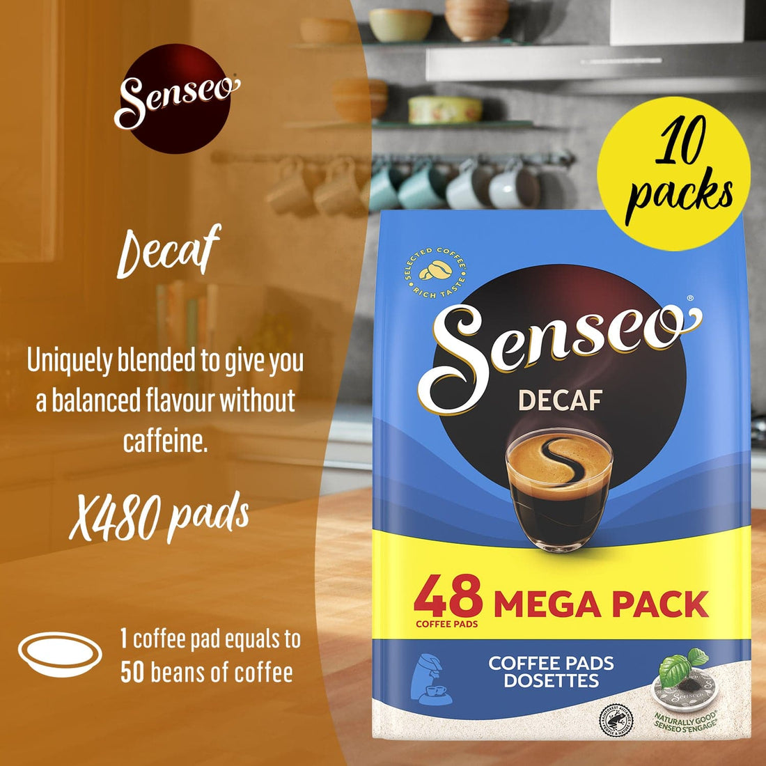 Senseo ™ Decaf Coffee Pads, Mega Package X 480 Pads