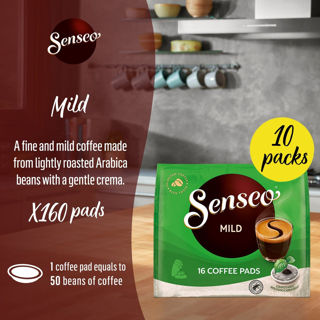 Senseo®Mild Coffee Pads, Light Roast X 160 Pads