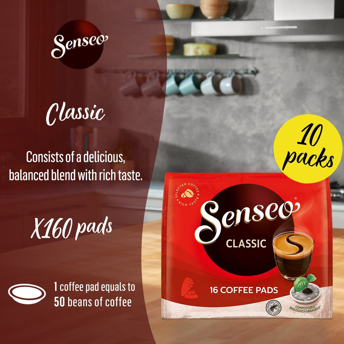 Senseo® Classic Coffee Pads Medium Roast X 160 pads