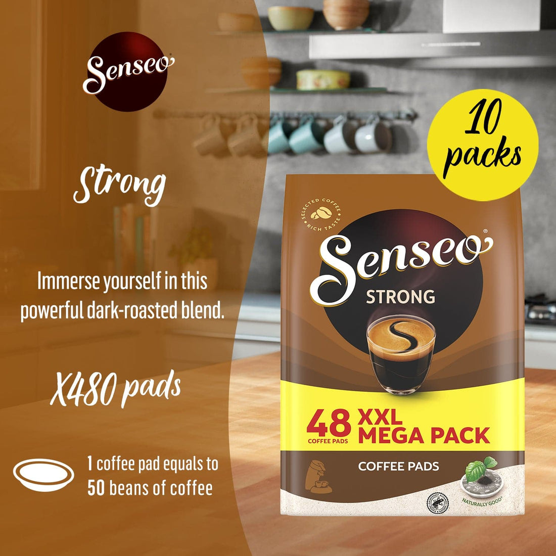 Senseo ™ Strong Coffee Pads, Dark Roast, Mega Package
