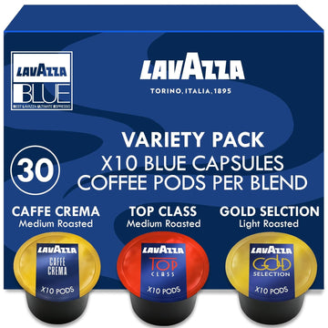Lavazza Blue 30 Capsules - Top, Gold, Caffe Crema (10 Each)