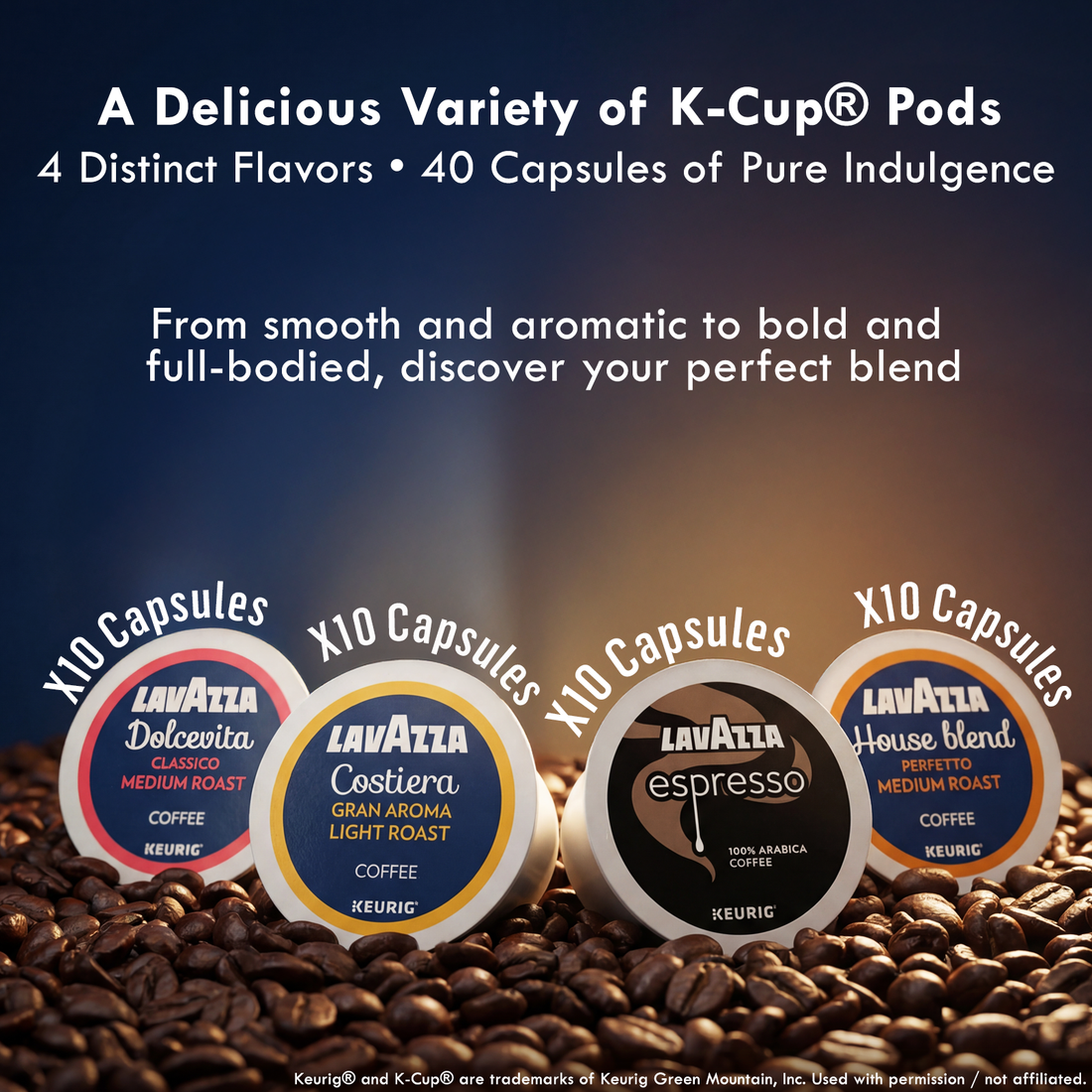 Lavazza K-Cup Variety Pack - 40 Count, 4 Blends