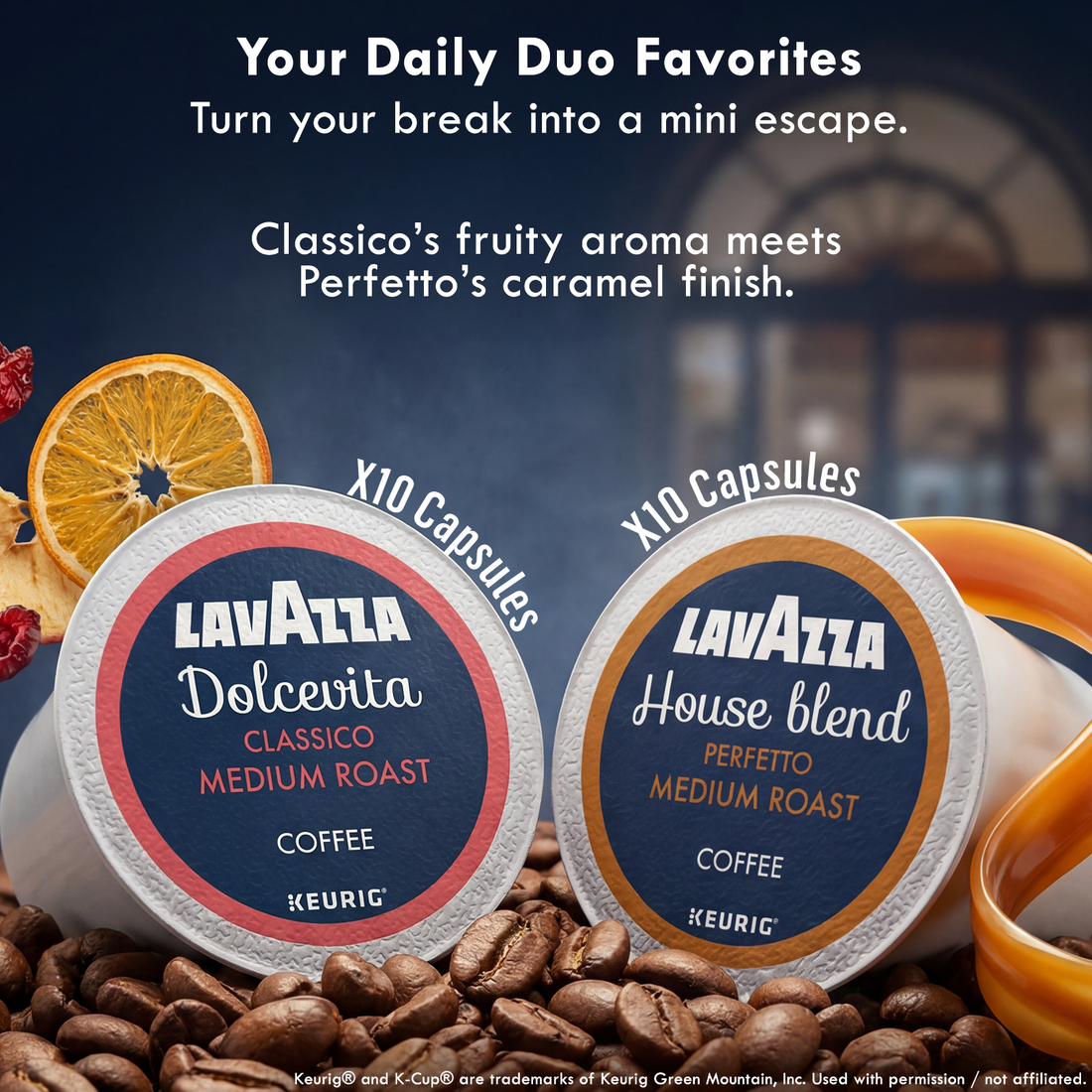 Lavazza K-Cup Variety Pack - 40 Count, 2 Blends