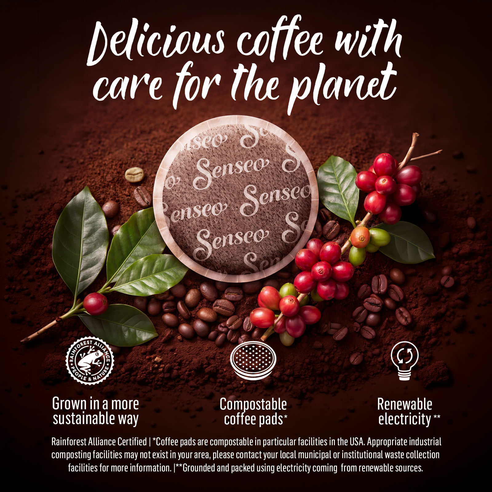 PeleCom Coffee Machine Compatible With Senseo Coffee Pods + Senseo Decaf Coffee Pods - coffee image