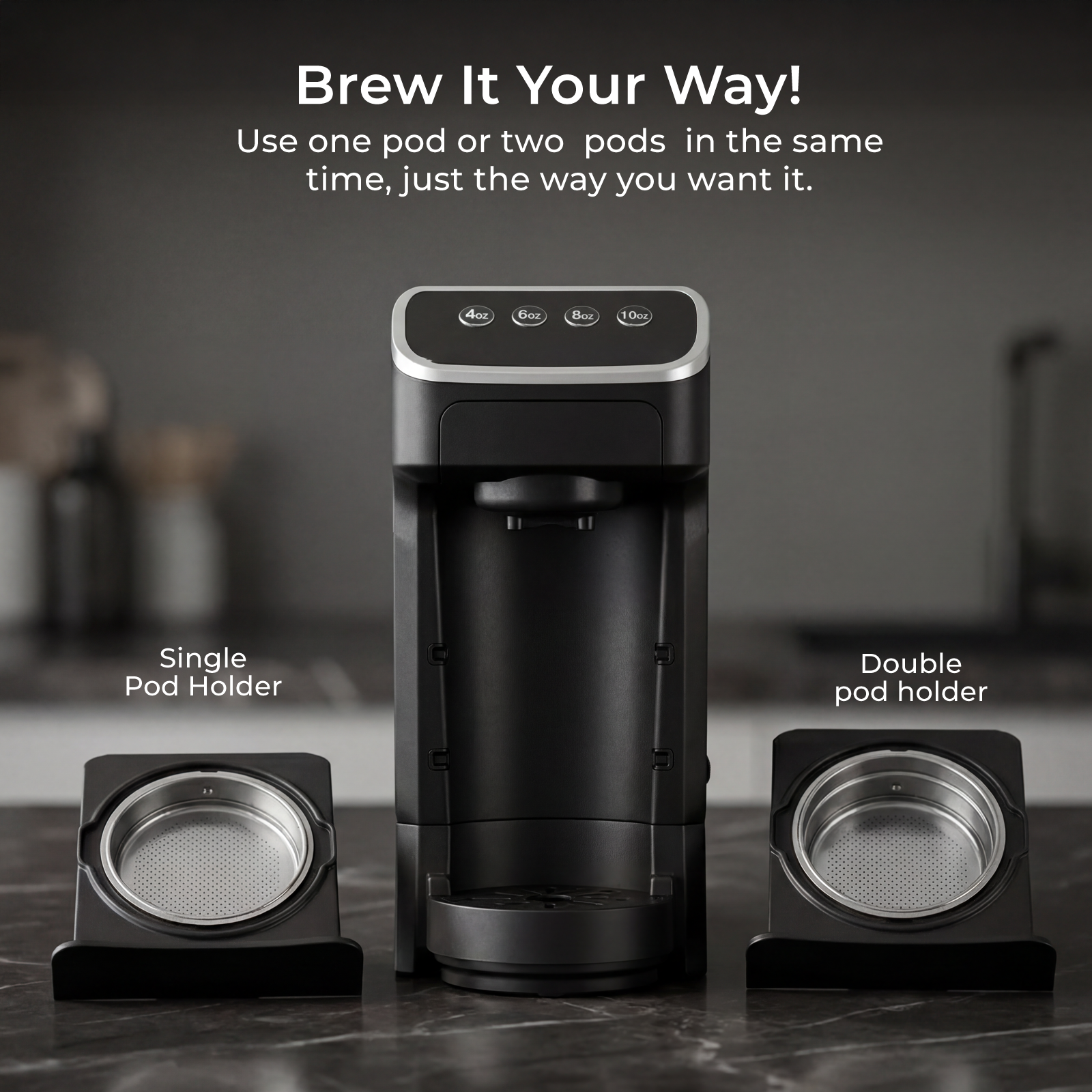 PeleCom Coffee Machine Compatible With Senseo Coffee Pods + Senseo Espresso Pods - machine image