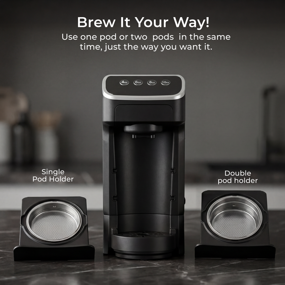 PeleCom Coffee Machine Compatible With Senseo Coffee Pods + Senseo Decaf Coffee Pods - machine image