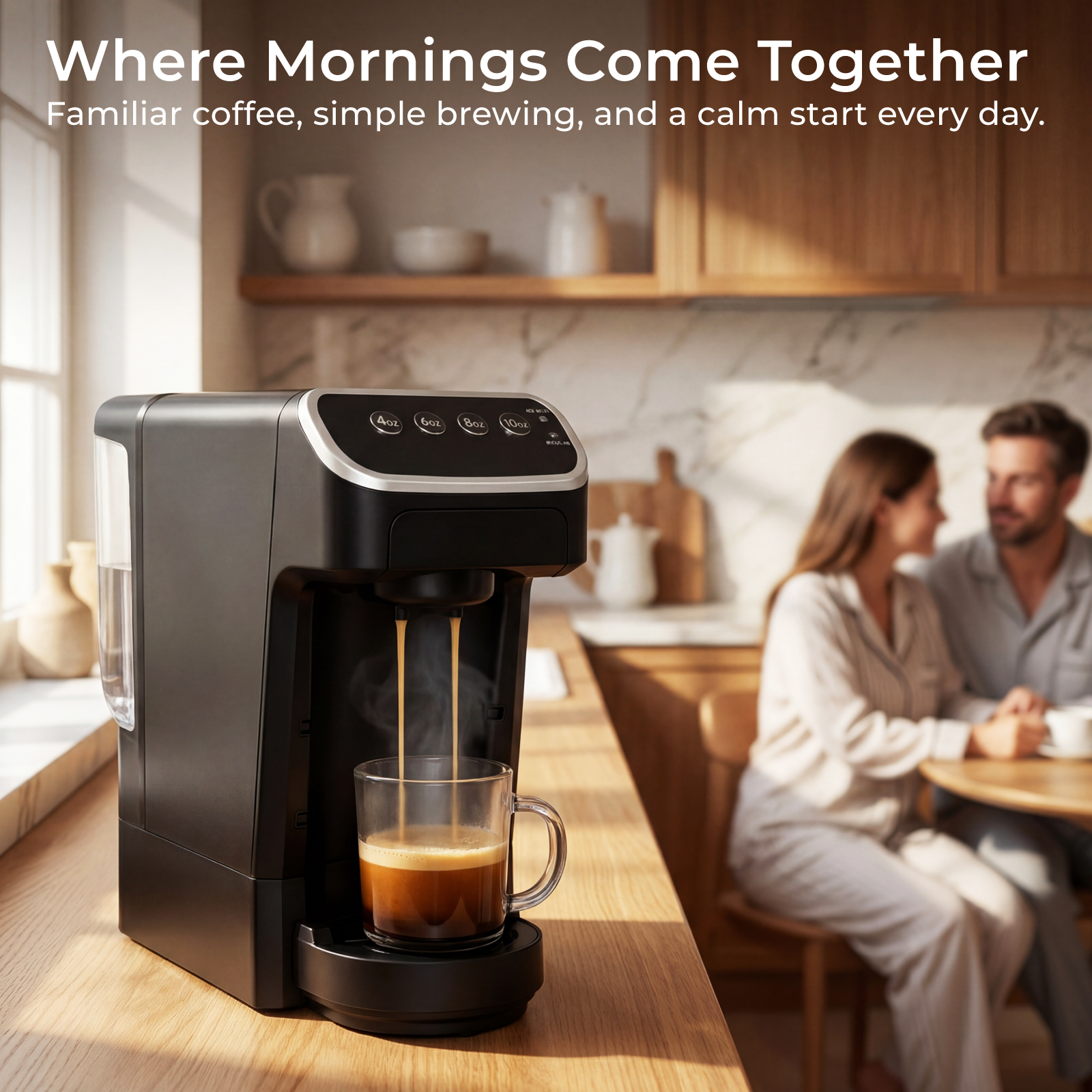 PeleCom Coffee Machine Compatible With Senseo Coffee Pods + Senseo Decaf Coffee Pods - machine image