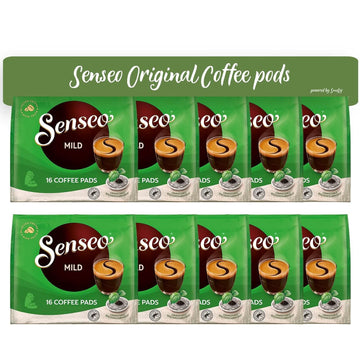 Senseo Mild Light Roast Coffee Pods, 16 Count (Pack of 10) - Single Serve Coffee Pods Bulk Pack comatible with PeleCom Coffee Machine