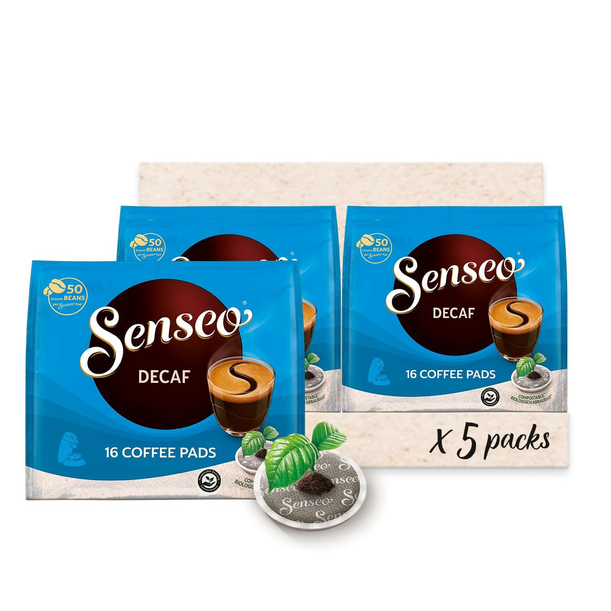 Senseo Decaf Coffee Pods – 80 Count (5 Packs of 16) BBD 4 February 2027
