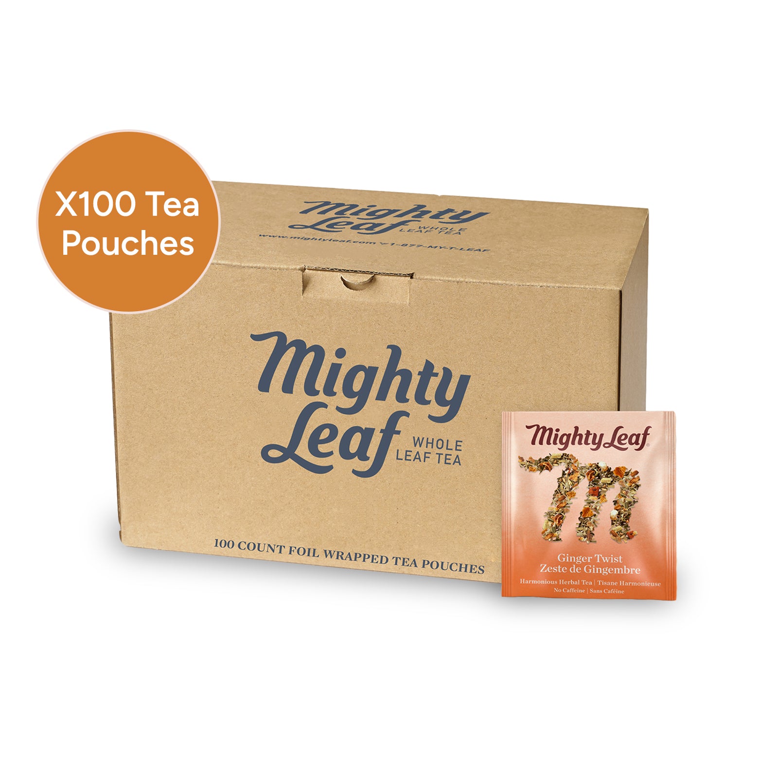 Ginger Twist - Mighty Leaf  X 100 Tea Pouches