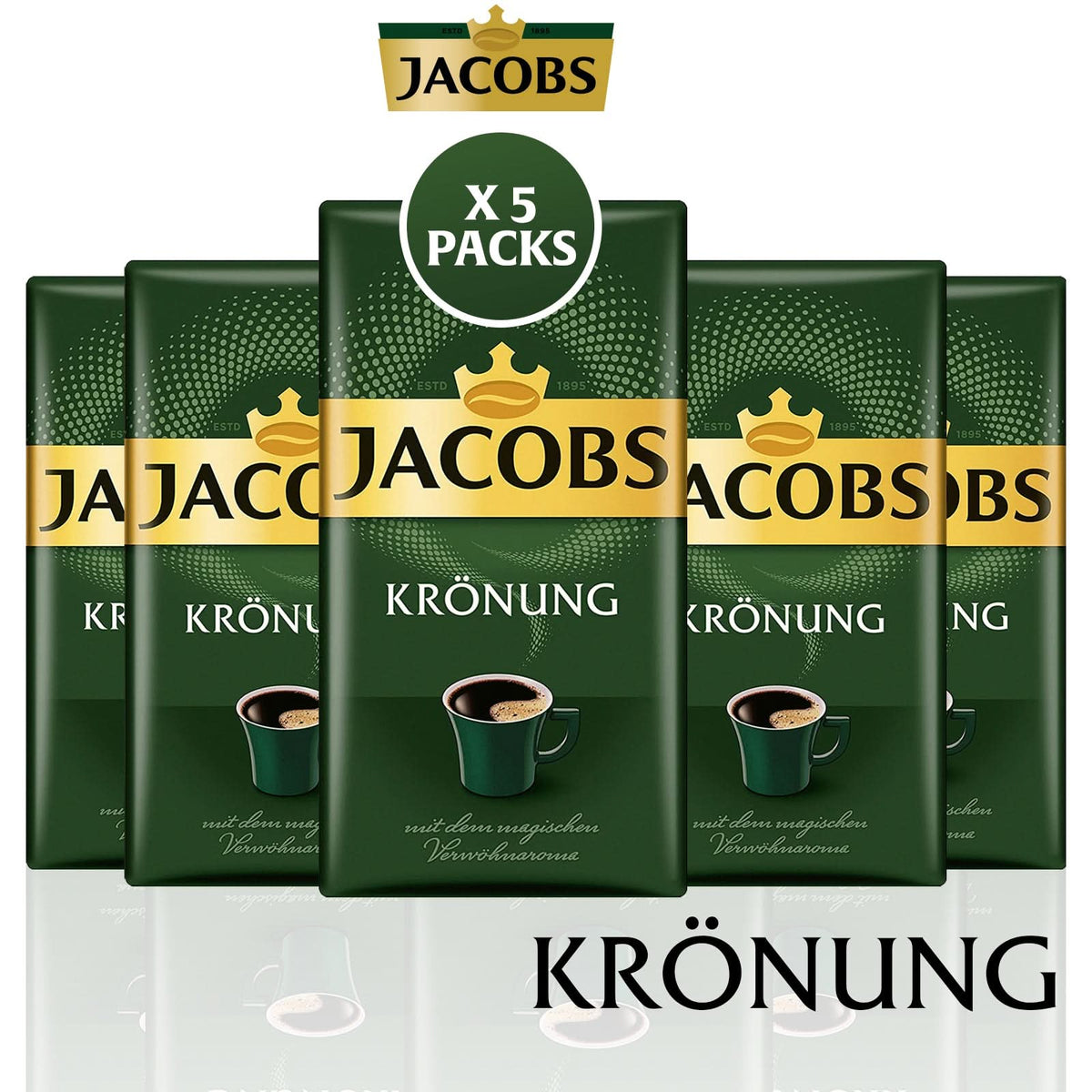 Jacobs Kronung Ground Coffee - 5 Packs, 500g Each BBD 9 January 2027