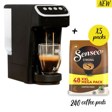 PeleCom Coffee Machine Compatible With Senseo Coffee Pods + Senseo Strong