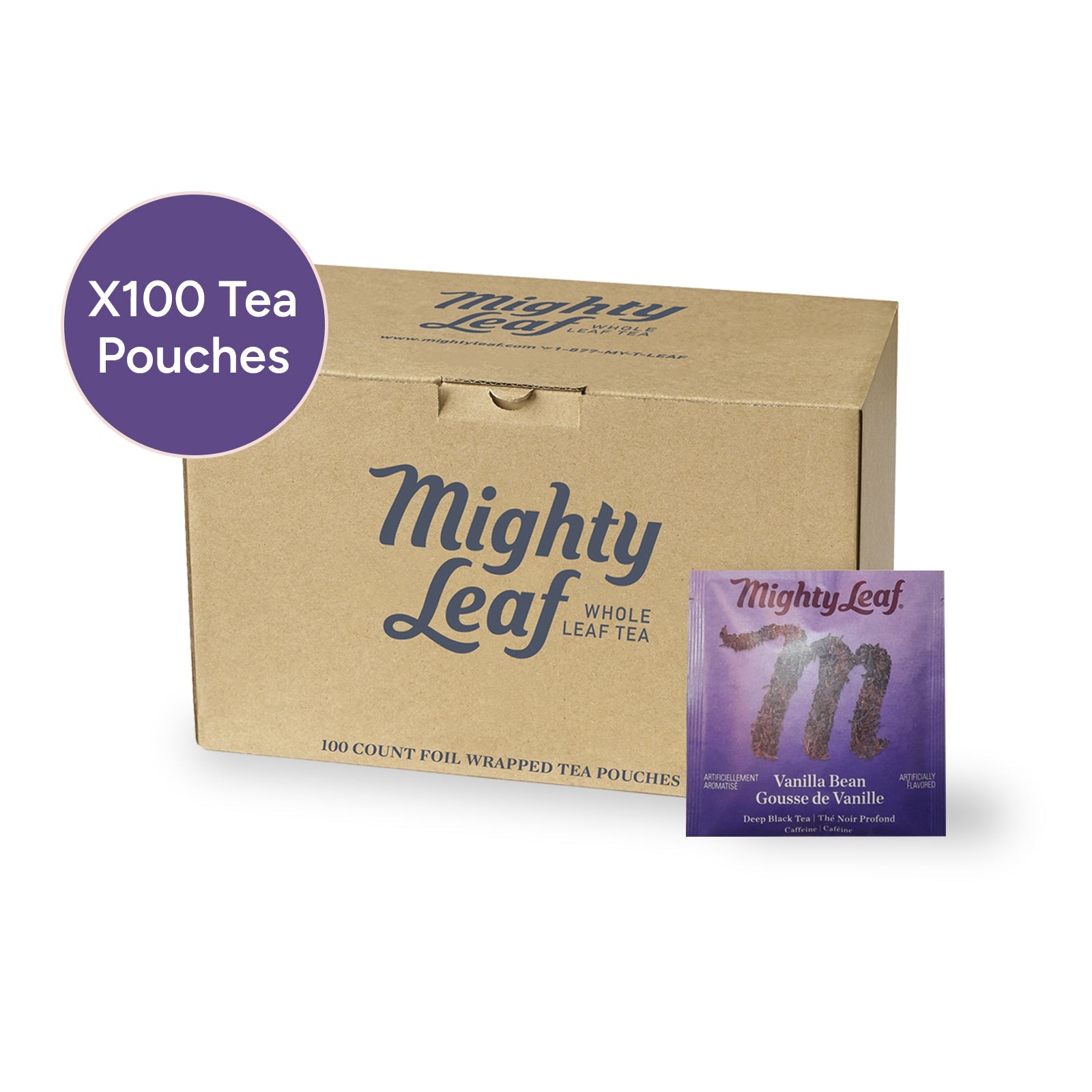 Mighty Leaf Tea Vanilla Bean - 100 Pouches | Smooth Black Tea & Vanilla