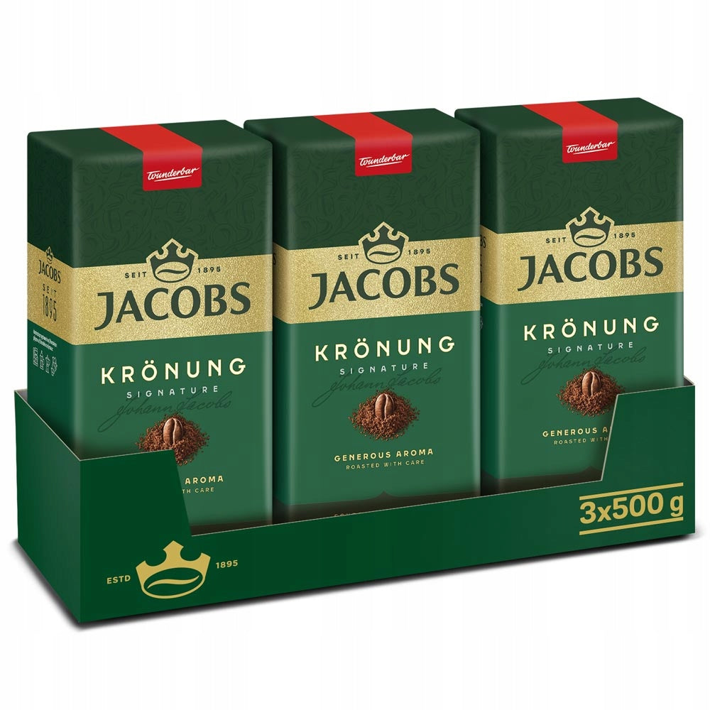 Jacobs Kronung Ground Coffee - 3 Packs, 500g Each