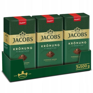 Jacobs Kronung Ground Coffee - 3 Packs, 500g Each
