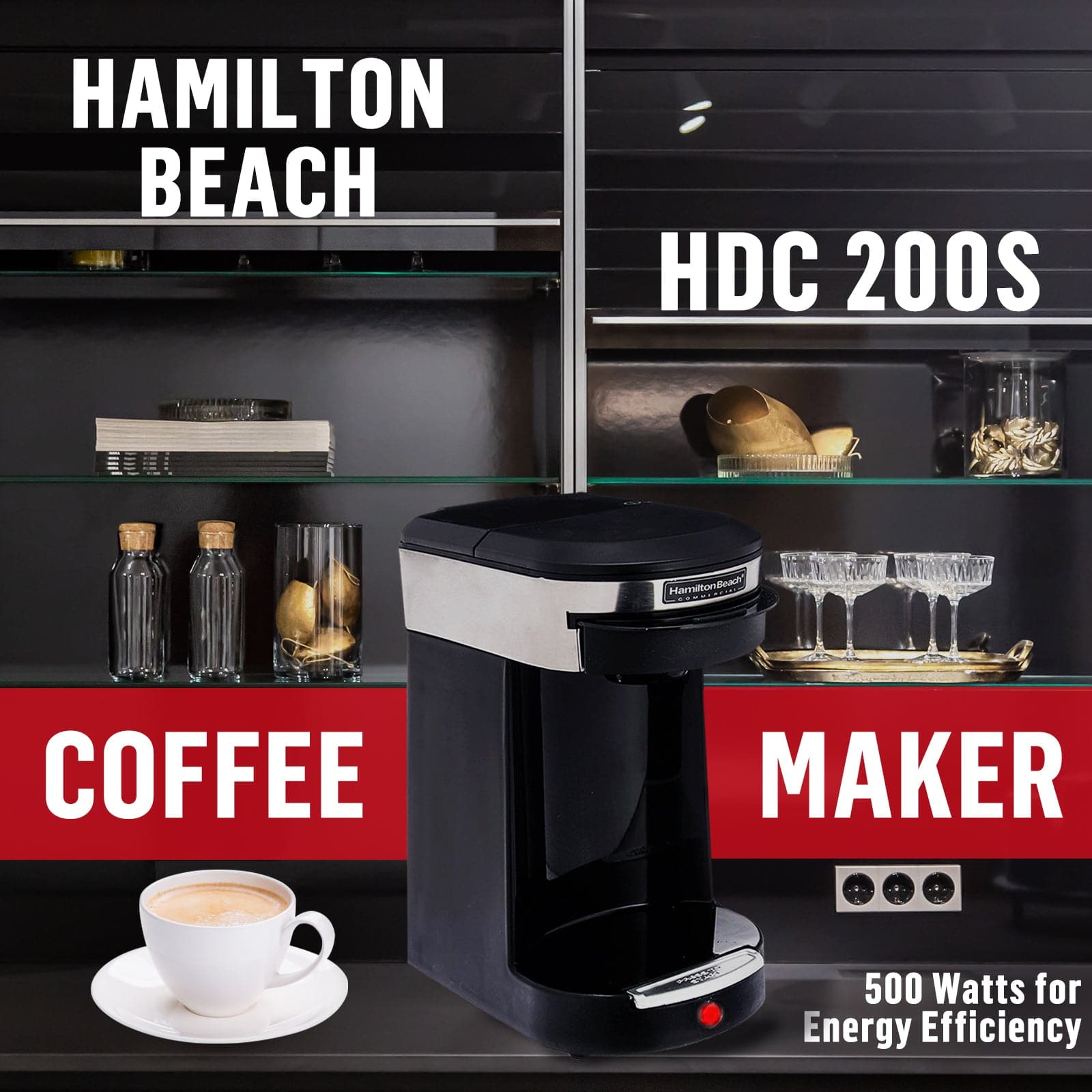 Hamilton Beach HDC200S Stainless Steel Single Serving Pod Coffee Maker -  120V, 500W