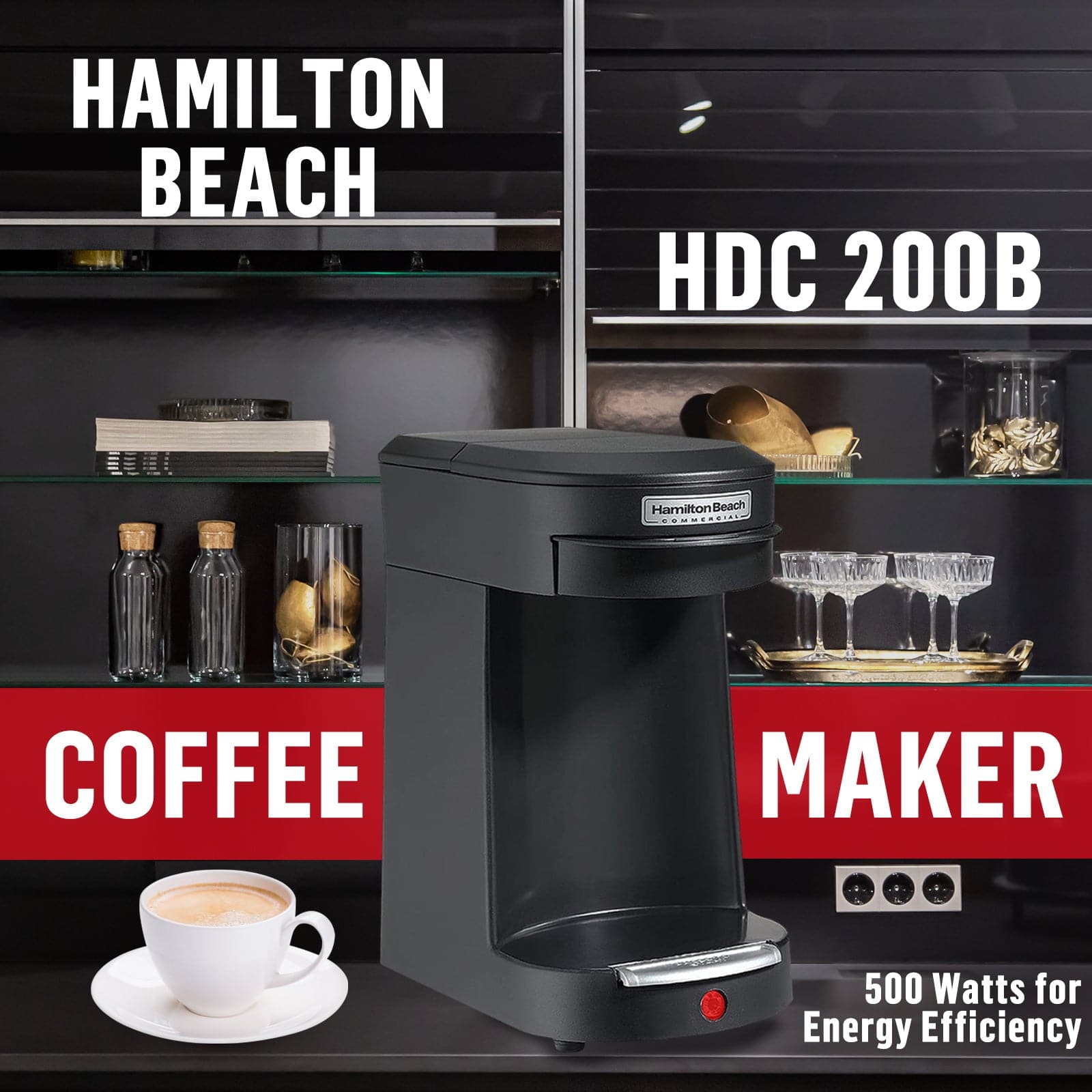 Hamilton Beach HDC200B Black Single Serving Pod Coffee Maker - 120V, 500W