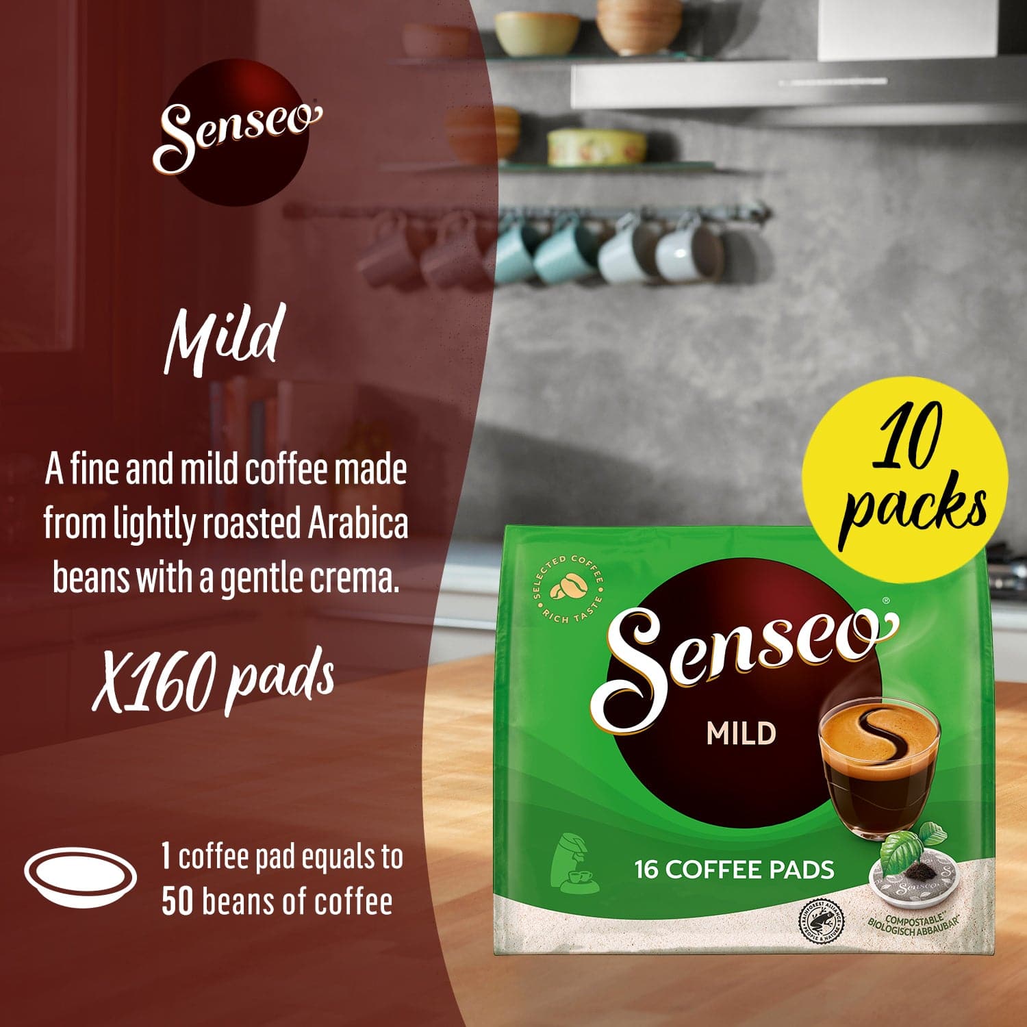 Senseo Extra Strong Dark Roast Coffee Pods, 16 Count (Pack of 5) - Single  Serve Coffee Pods Bulk Pack for Senseo Coffee Machine - Compostable Coffee